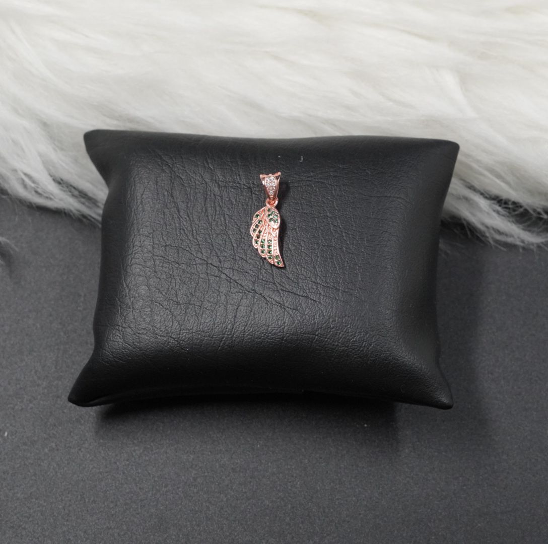 Miniatura 2 de DIJE ALAS ROSADO PIEDRAS VERDES